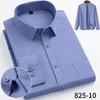 Men's Bamboo Fiber Long Sleeved Wrinkle-Free Comfortable Breathable Fit Striped Solid Shirts Business Casual Blouses Plus Sized