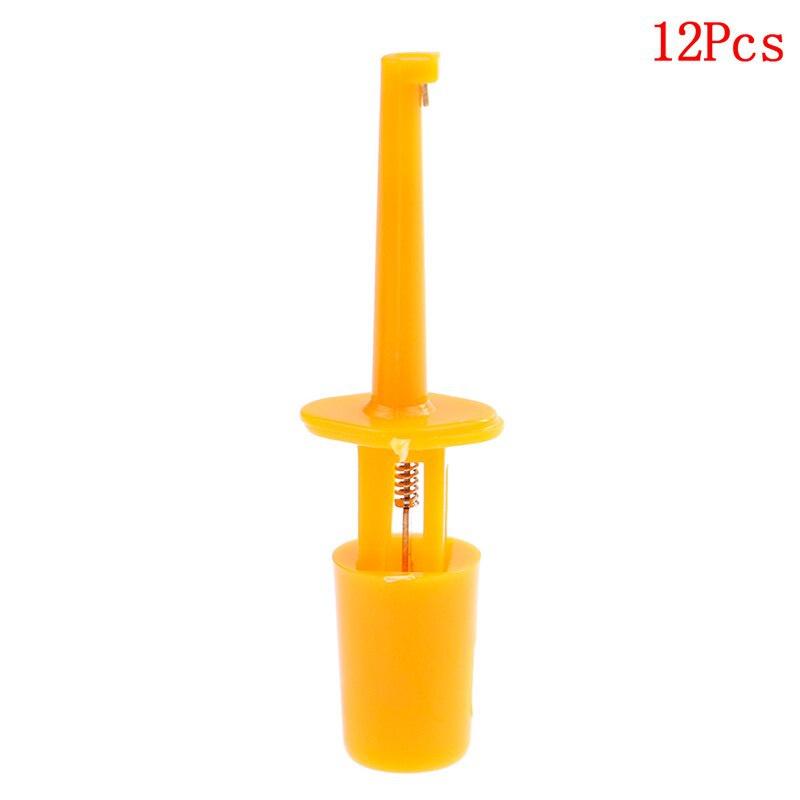 Mini 12Pcs Single Test Hook Clip Test Probe For Electronic Testing IC Grabber Large Round Crocodile Clip Hook Test Clip