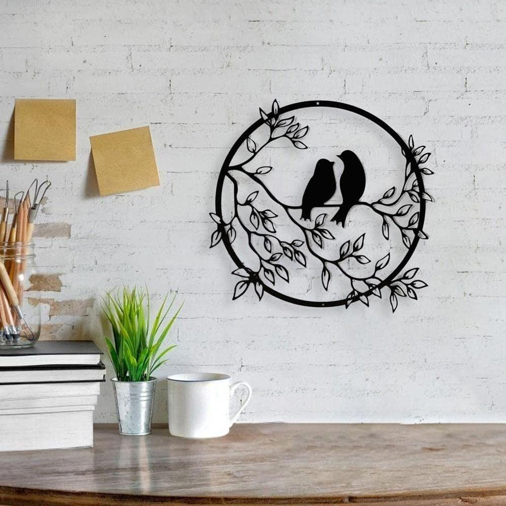 

Love Birds Tree Branch Bird Pendant Tree Branch Love Birds Wall Ornaments Outdoor чёрный