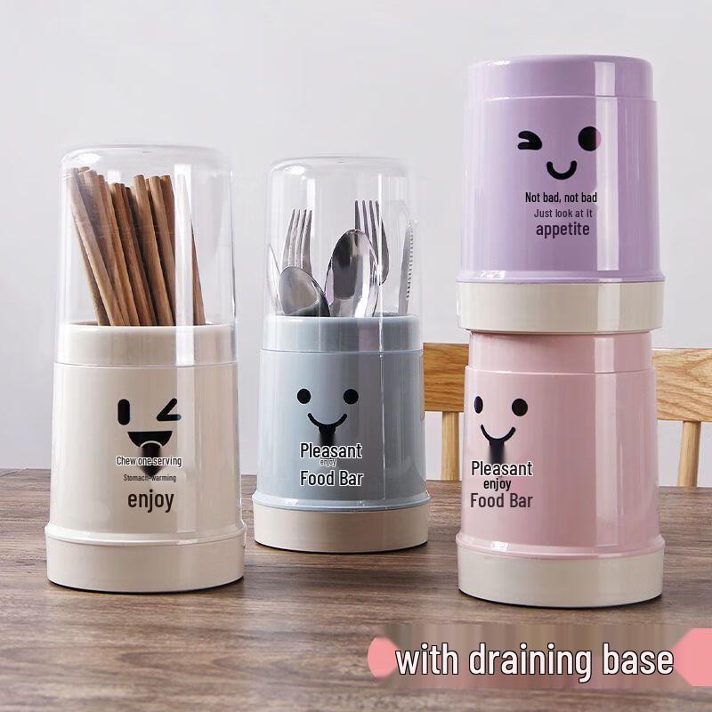 Dustproof Chopstick & Utensil Holder with Fast Drainage