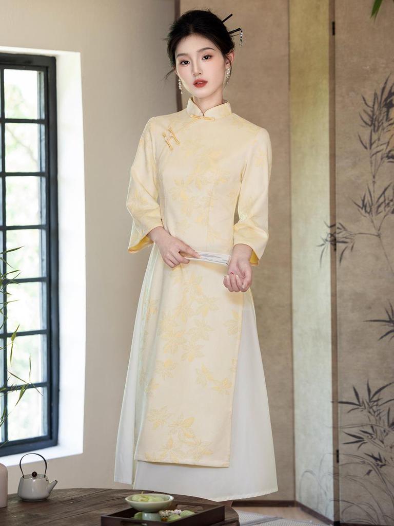 New Autumn-Winter Collection: Young Retro High-End Chinese-Style Ao Dai Qipao Dress