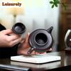 170ml Elegant Yixing Purple Clay Teapots Handmade Flat Laughing Sakura Pot Raw Ore Black Mud Kettle With Infuser Zisha Tea Set
