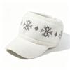 Snowflake Jacquard Empty Top Hat Thickened Beanie Hat Versatile Baseball Cap  Cold Weather