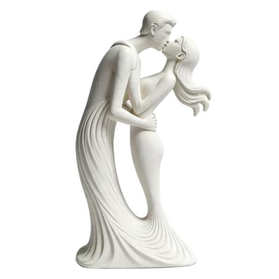 Hochzeitstag Geschenk für Paar 3D Gedrucktes Kuss-Ornament, Moderne Minimalistische Liebesstatue, Abstrakte Figur Romantische Skulptur Zuhause Wohnzimmer