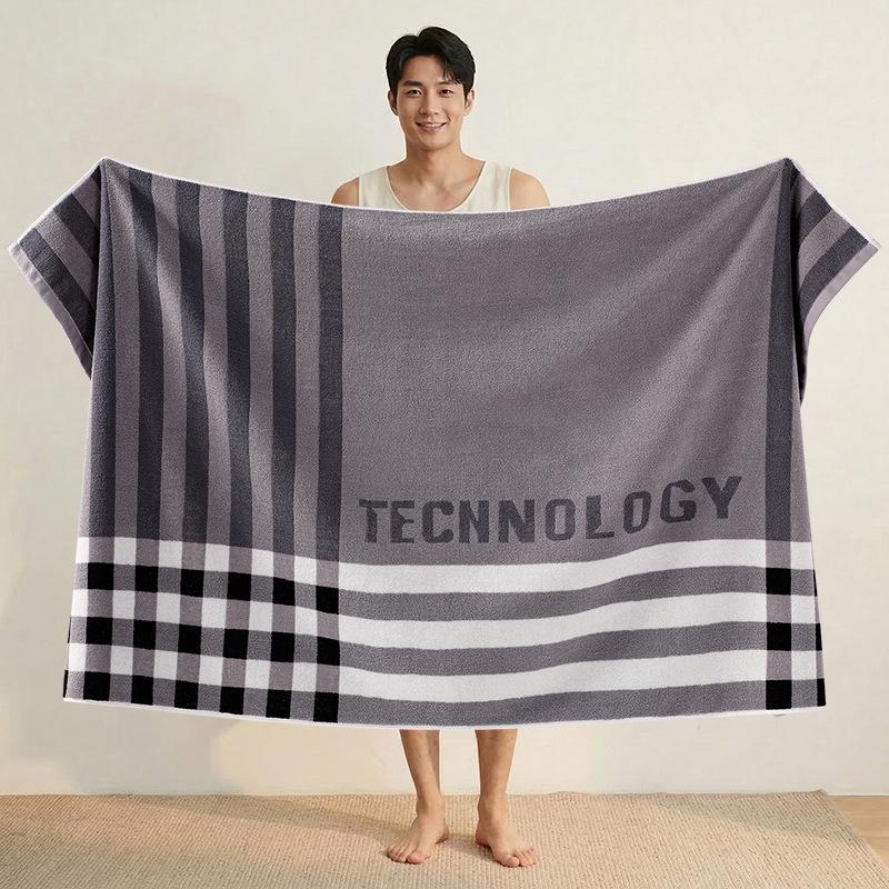 100% Cotton Thickened Quick-Dry Bath & Beach Towel - Enlarged & Premium Quality for Men