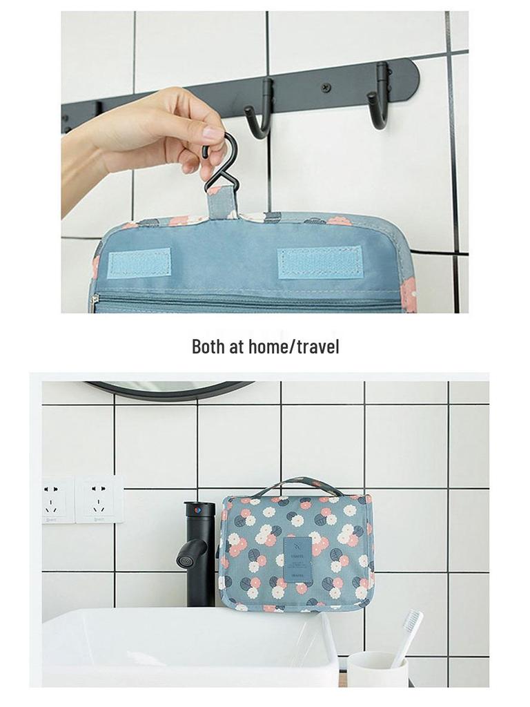 Large Capacity Portable Makeup Bag with Hanging Hook