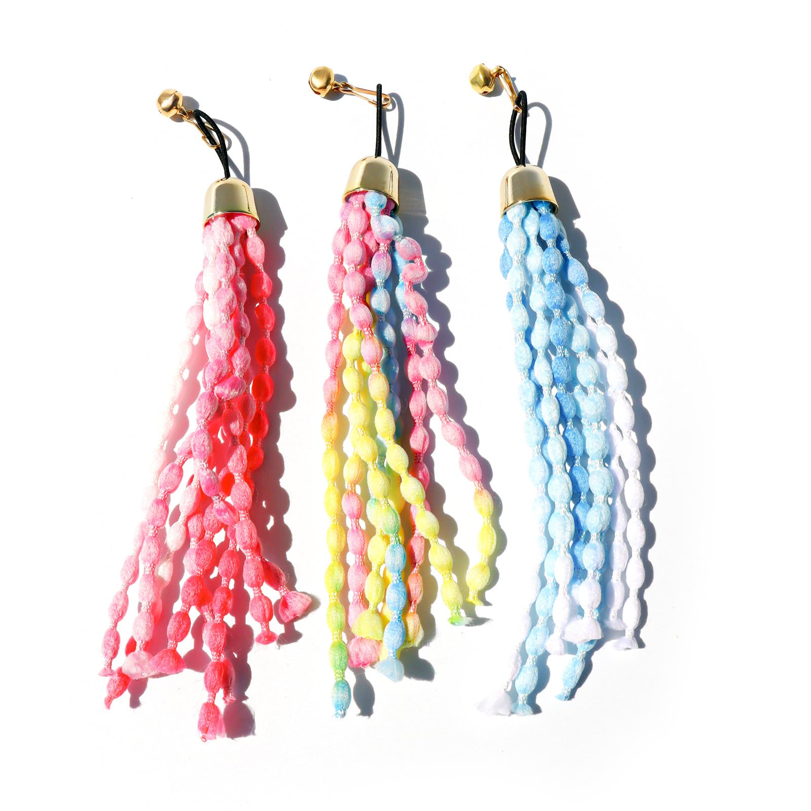 

3 of Ni Cat Toys, Made with Natural Feathers, 3 Interchangeable Pieces, Popular Cat Toy (Colored Ribbons)