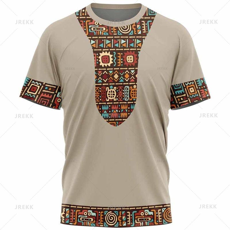 

Summer retro 3D African American Dashiki striped printed T-shirt, men s fashionable children s street wear 5XL