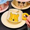 Cute Cartoon Strawberry Bear Ceramic Coffee Cup and Plate Gift Box Set High Quality Appearance Minnie and Mickey Cups and Plates for Home Use
