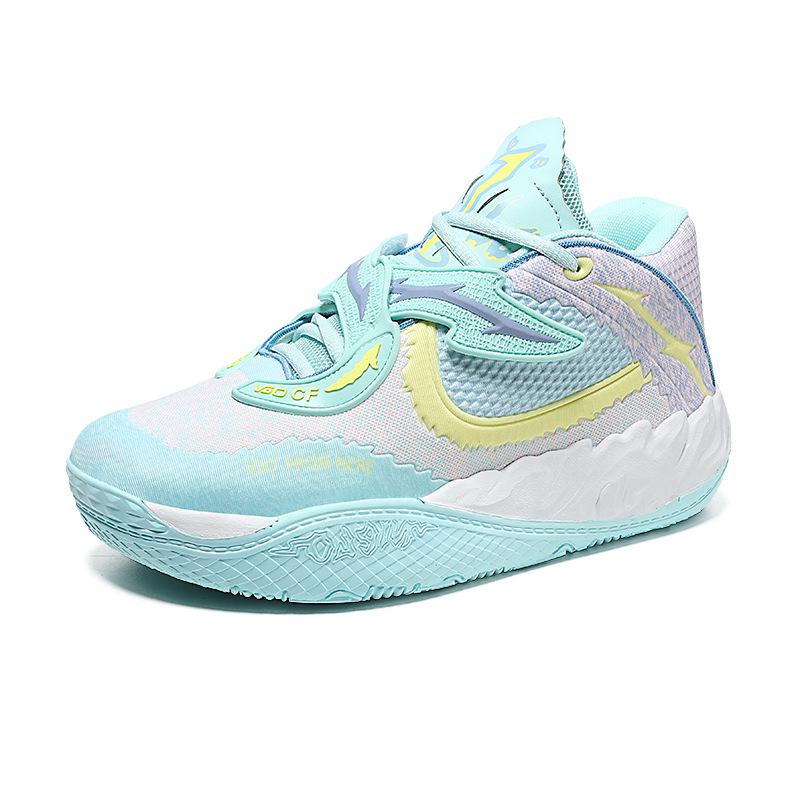 752 Unisex Basketball Shoes: Mid-Top Velcro Mesh for Spring, Autumn, Winter - Colorful Training Sneakers.