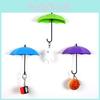 Plastic Creative Umbrella Hook Set With Strong Adhesive No Trace Wall Mount For Kitchen Bathroom Decor