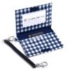 COLORFUL CANDY STYLE Pass with Coil Chain Large Navy Pocket Tissue Case, Unisex, Children's, Train, Bifold, Hook, Check, Blue, N5913200-NVL2511