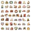 100 Christmas Theme PP Waterproof Decoration Stickers DIY Water Cup Laptop Skateboard Refrigerator Decoration