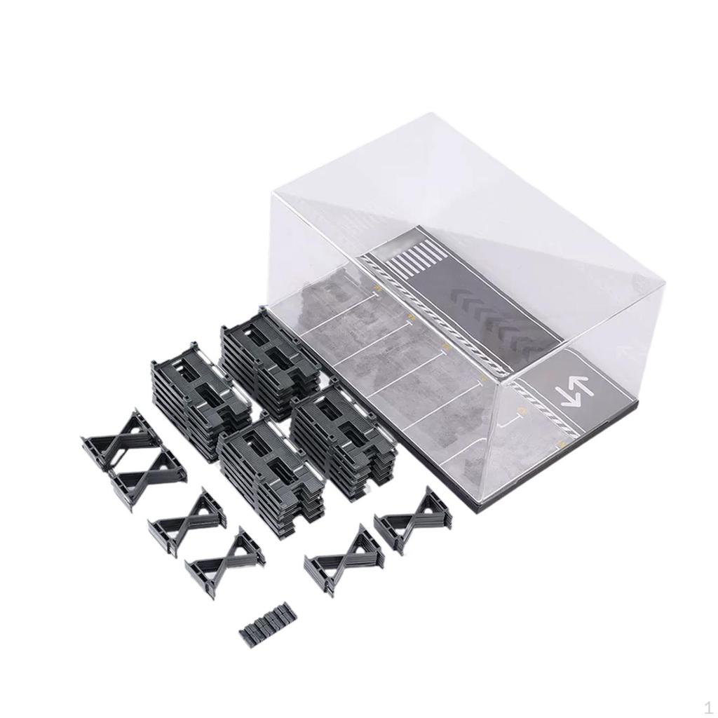 1/64 Scale Model Car Display Case Storage Organizer Vehicle Showcase Miniature Scene