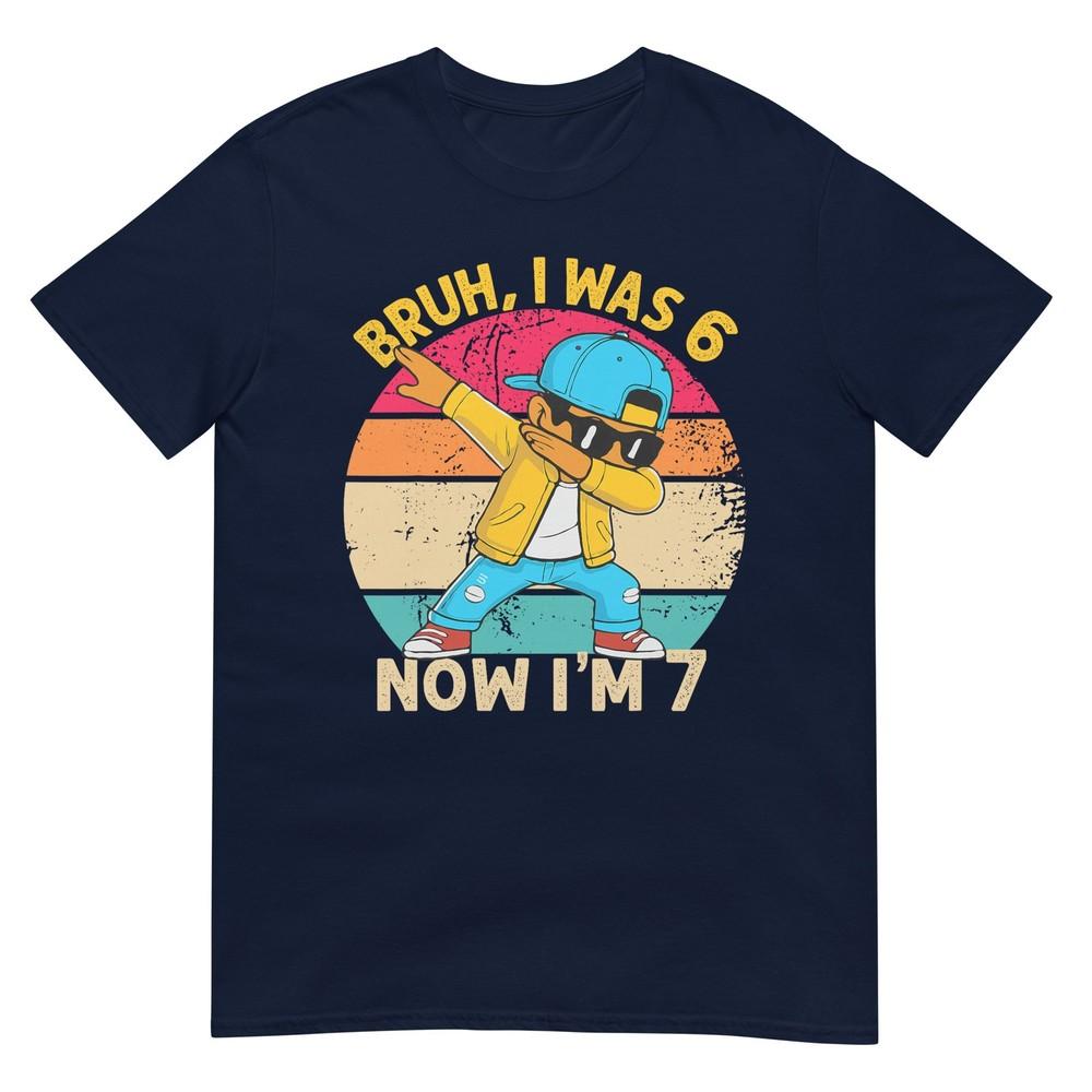 I Was 6 Now Im 7 Birthday Dabbing Kids Boys 67 Meme 7 Bday Tshirt S