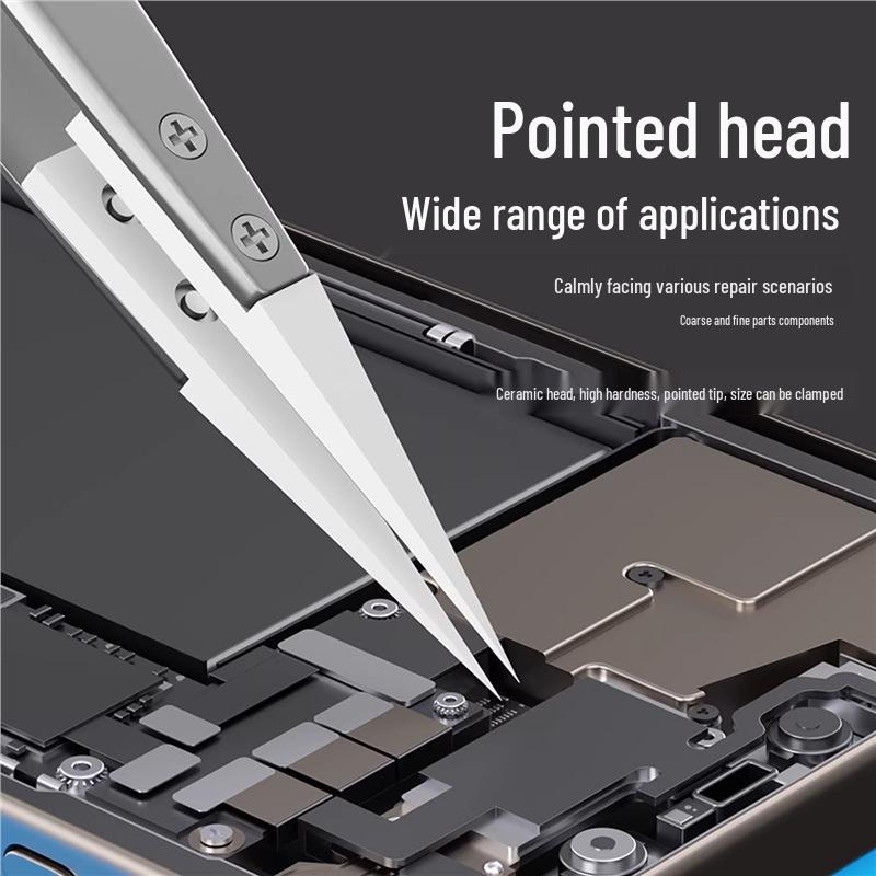 Ant Xin Fly Line Insulated Ultra-Sharp Ceramic Tweezers - Non-Conductive, Corrosion Resistant Mobile Phone Repair Tool