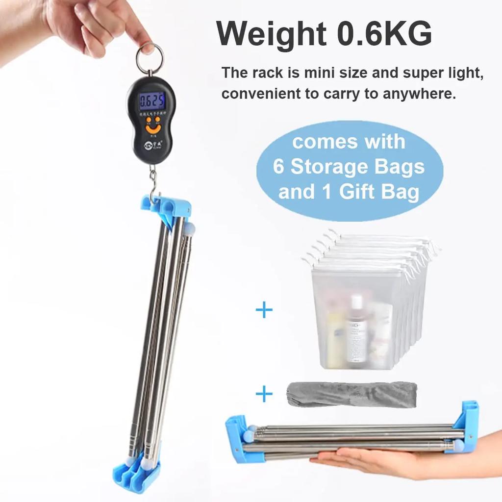 Travel Garment Drying Rack Stand,Foldable Clothing Hanger for Baby Laundry,Space Saving,Mini Hanging Coat Holder for Dry Clothes