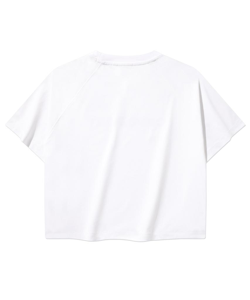 COVERNAT WOMAN Ice String Crop Short Sleeve Tee White