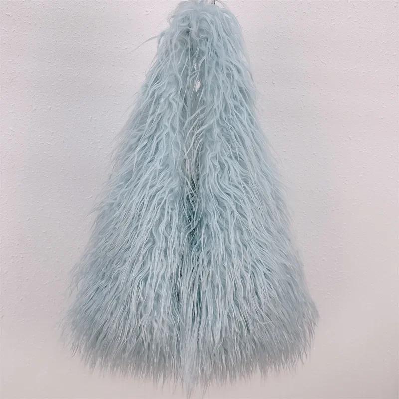 

Casual Soft Faux Fur Women s Crossbody Bags Large Capacity Ladies Furry Shoulder Bag Candy Color Female Plush Tote Handbags