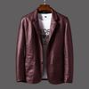Spring and Autumn Men's Slim Thin Section Lapel Suit Fashion Casual Leather Jacket