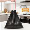 Extra Large Black Drawstring Kitchen Garbage Bags - Thickened, Automatic Closure for Home, Dorm, or Office