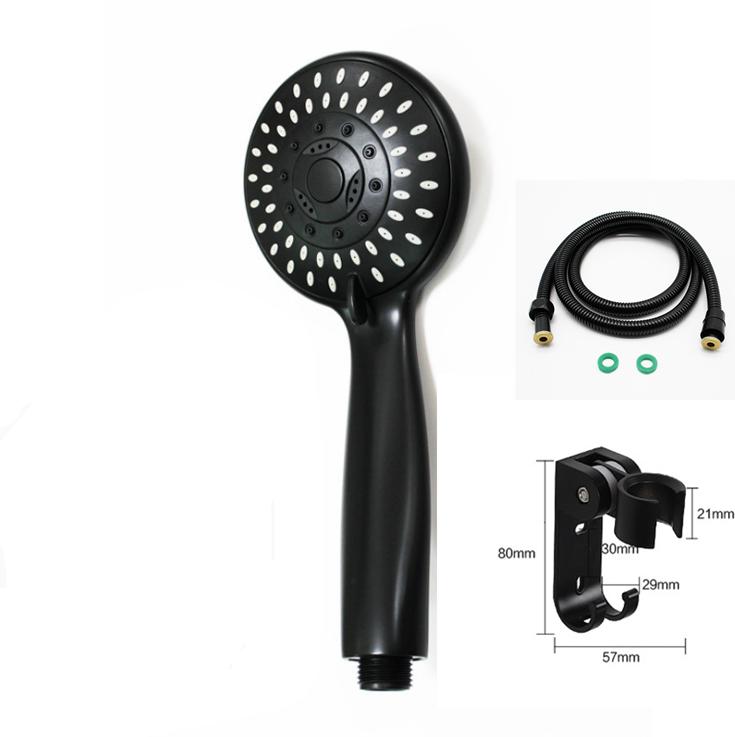 Black Handheld Shower Head High Pressure 5 Spray Settings Massage Spa Detachable Hand Held Shower Head ABS Plastic чёрный
