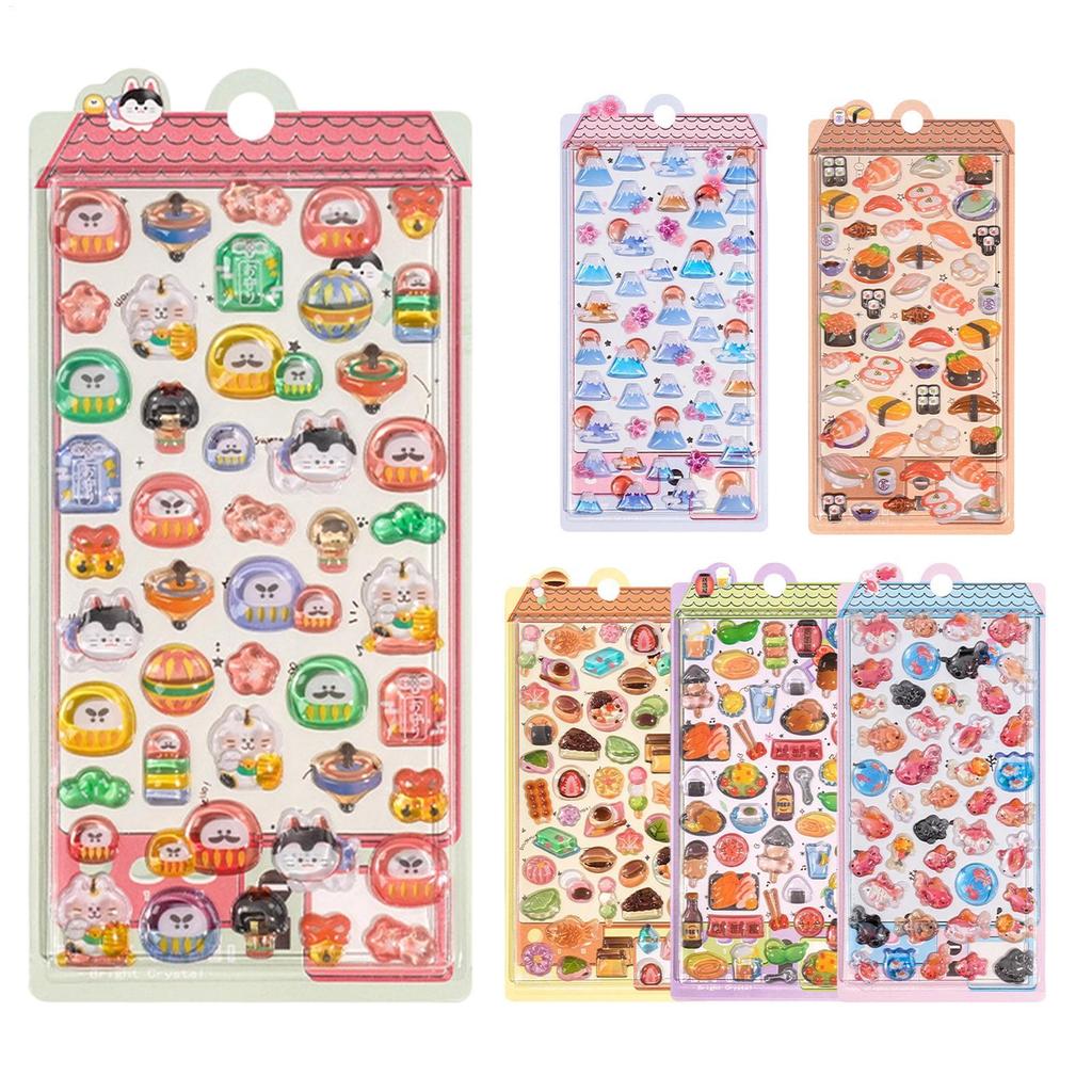 3D-Sticker im japanischen Stil für Scrapbooking & Journaling, Niedliche Handkonto-Aufkleber für Handyhüllen, Laptops, Karten, DIY-Bastelarbeiten