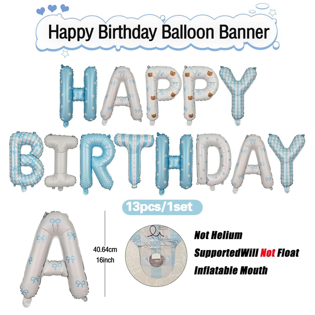 

Розово-голубой воздушный шар-буква с принтом С Днем Рождения Баннер-шар С Днем Рождения для украшения дня рождения в помещении и на улице Other