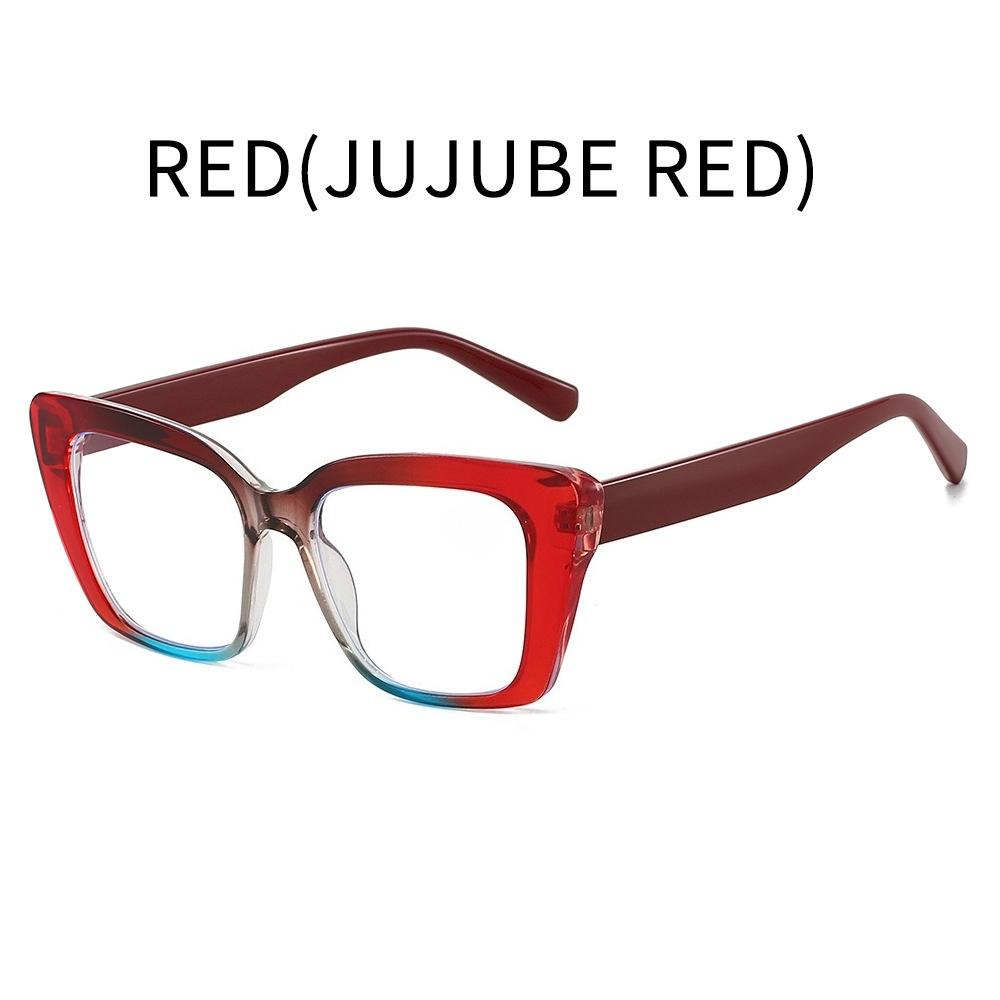 Übergroßer Rahmen HD Lesebrille für Damen und Herren Modisch Großes quadratisches Gestell Anti-Blaulicht Presbyopie Brille Dioptrien