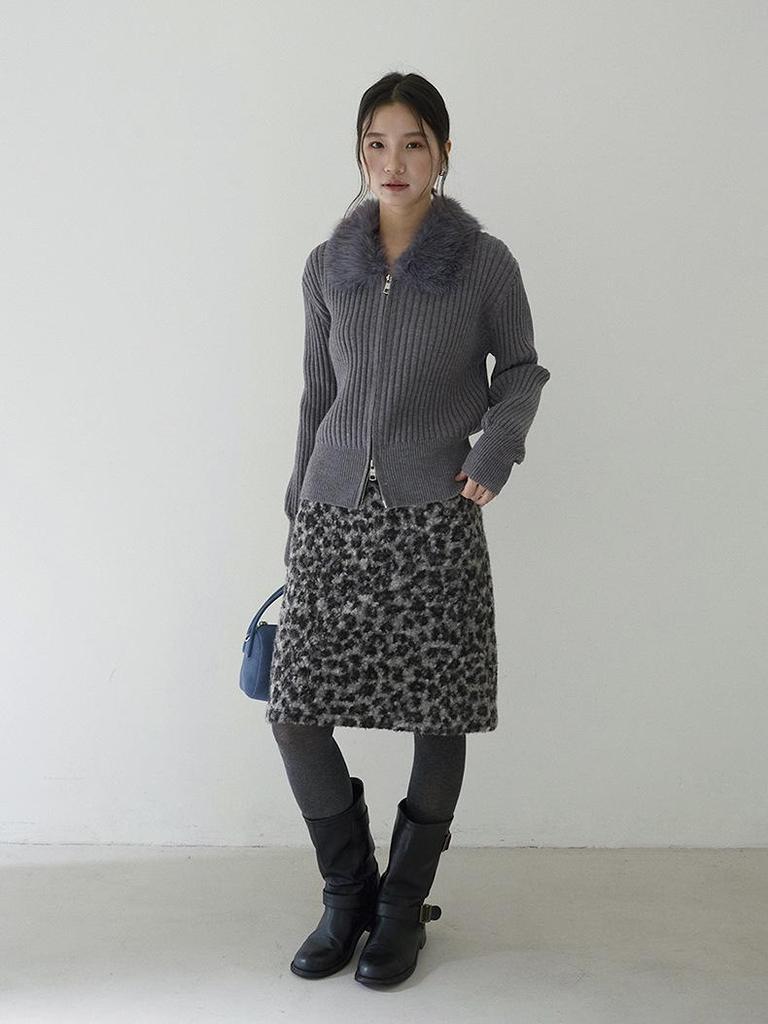 Spicy Girl Leopard Print High-Waisted Midi Skirt - Slimming, Hip-Hugging Autumn/Winter Style