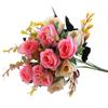 6 Forks 12 Heads Simulated Roses Bright Colors Realistic Appearance Artificial Flowers Photo Props Home Decor