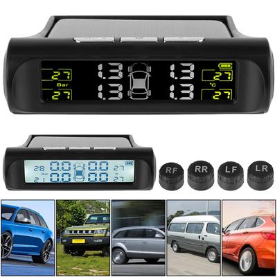 Däcktemperaturmätare Universella Bilssäkerhetslarm System Bil Däcktrycksövervakningssystem USB / Solcellsdriven TPMS 0-6Bar