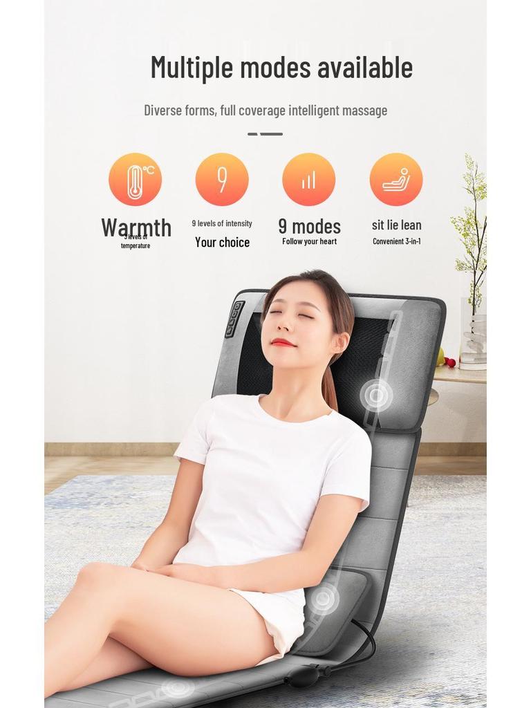Foldable Full Body Massage Mattress with Heated Cervical Spine and Waist Relief for Home Use