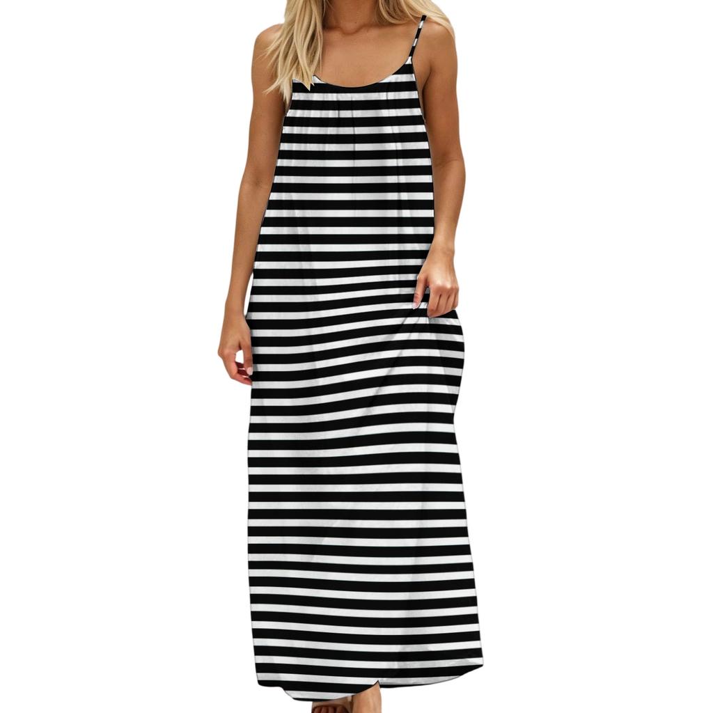 Women's Casual Fashionable Striped Checkered Printed Dress
