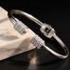 New Heart-Shaped Stainless Steel Bracelet for Girls - Light Luxury, Fashionable, Durable, Non-Fading, Simple, Versatile Wristband