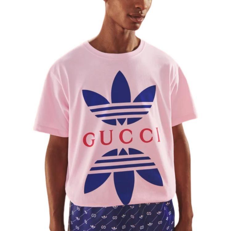 Gucci X Adidas Originals SS22 T Shirt Men's Pink HY2567
