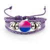 And Colorful Distinctive Rainbow Flag Time Gemstone Purple Leather Bracelet