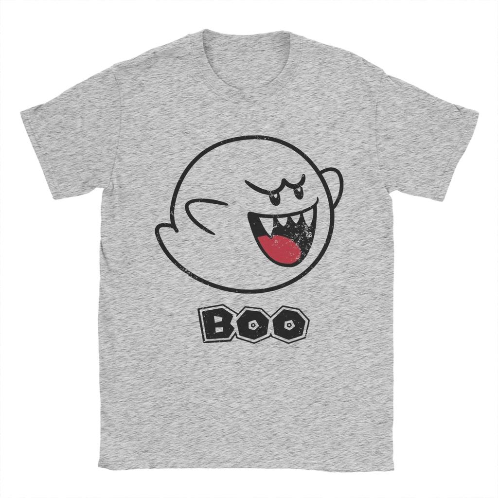 Funny Boo Ghost Marios TShirts Men Round Collar Pure Cotton T Shirt Short Sleeve Tee Shirt Gift Idea Clothes
