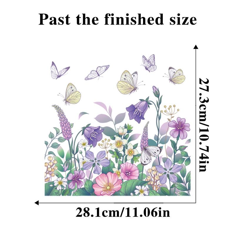 Bathroom Toilet Seat Sticker Self-Adhesive Floral Butterfly Decals Toilet Stickers For Cistern Bathroom Wc Restroom Decor