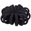 TEXU (60 Thick Black Hair Loops)-Elastic Hair Band, No Crease, Elastic Large Cotton Elastic, No Trace Ponytail Holder