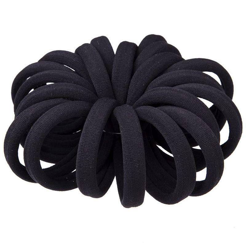 

TEXU (60 Thick Black Hair Loops)-Elastic Hair Band, No Crease, Elastic Large Cotton Elastic, No Trace Ponytail Holder чёрный