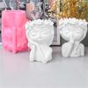Silicone Mold 3D Cute Girl Flower Pot Mould DIY Handmade Crafts Plaster Candle Crystal Epoxy Resin Mold for Home Decors