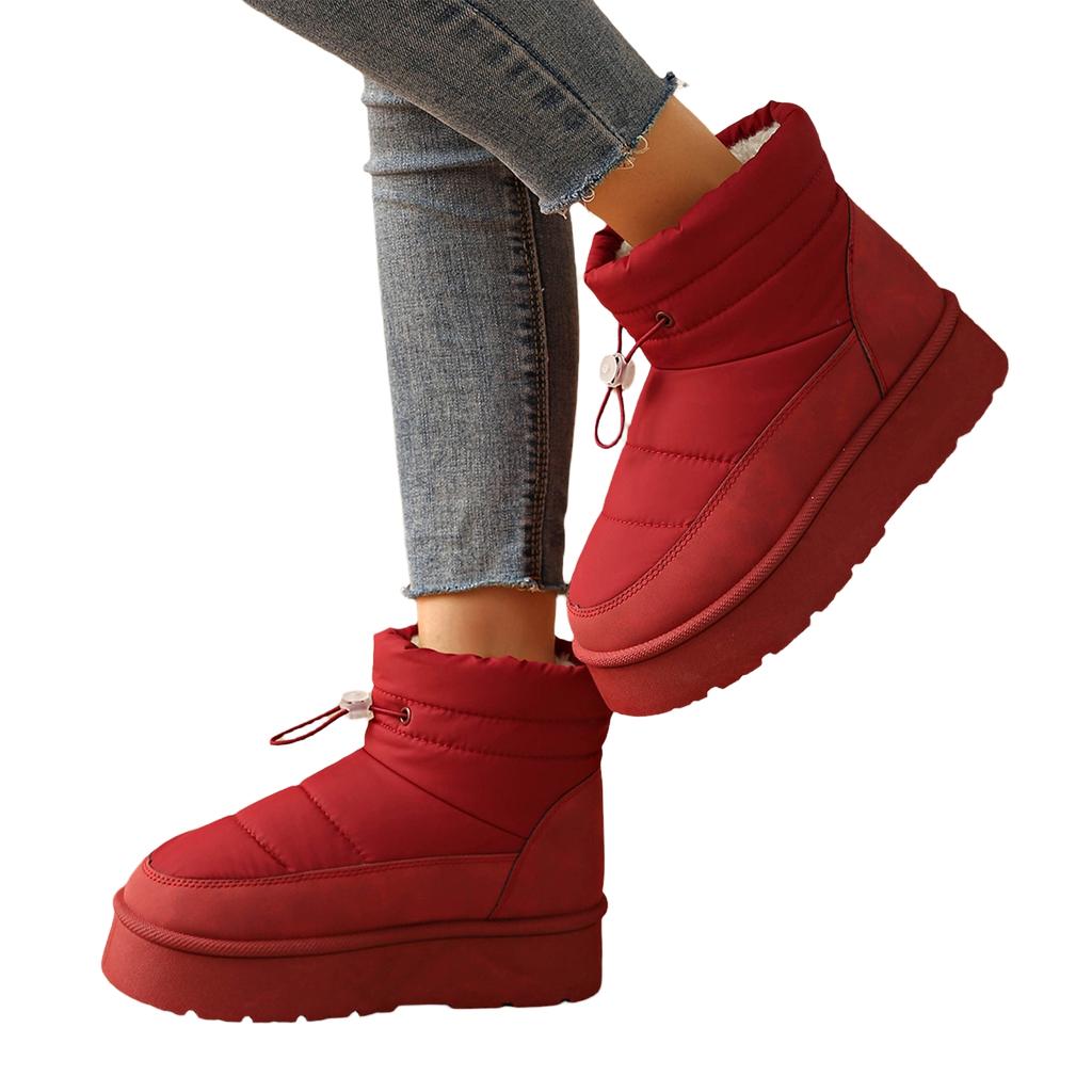 Women's Winter Snow Boots with Thick and Faux Collar - Warm Lined for Cold