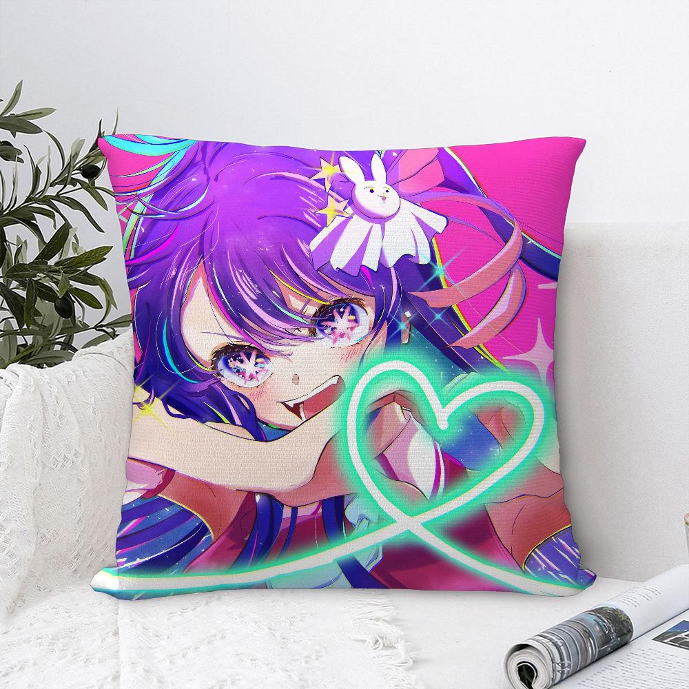 O-Oshi no Ko H-Hoshino Ai Pillow Case Sofa Decorative Home Double-sided Print Plush Square Throw Pillow Covers Cushion Decor