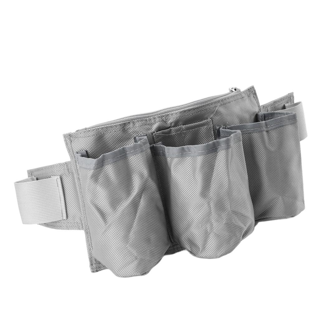 Tool Belt Pouch Waterproof Oxford Fabric Multipurpose 3 Pocket Electrician Tool Organizer Bag Gray