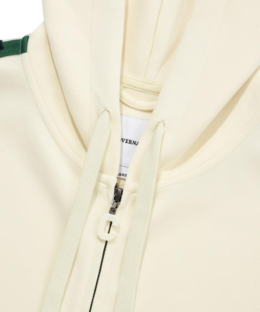 COVERNAT Retro Track Hoodie Zip-Up Cream