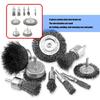 Versatilitys Drill Mounted Wire Brushes 9PCS Carbon Steel Construction For Efficient Rust Paint Debris Removal Tool
