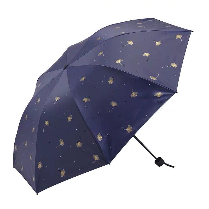 Heaven Umbrella Ginkgo Pattern 3-Fold UV Protection Umbrella