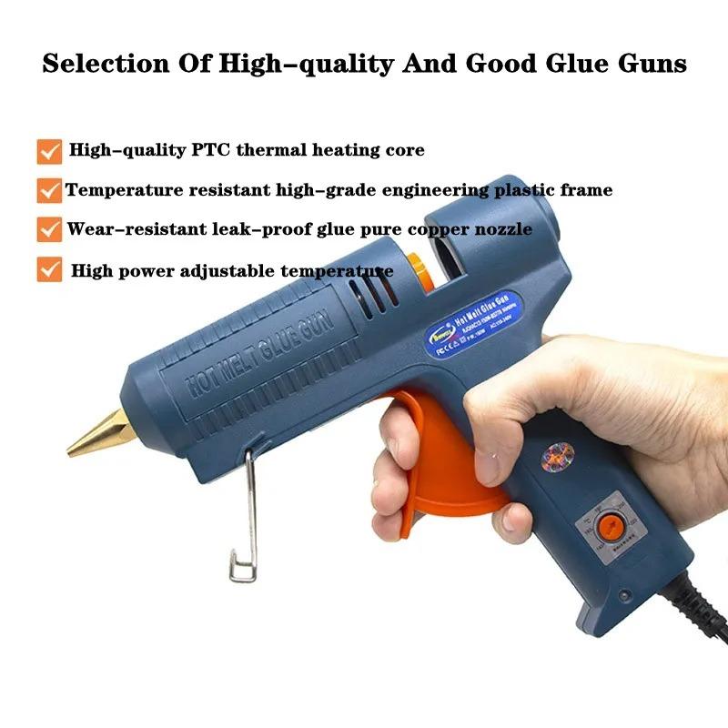 Adjustable Temperature 150W Hot Melt Glue Gun, Large Hot Glue Sticks, For DIY and Craft Projects
