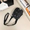 Men's and women's small satchel, functional trendy brand, mobile phone drawstring, small bag, earphone bag, boys' messenger bag, shoulder backpack